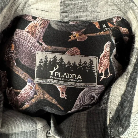 Pladra 100% cotton flannel black and white button down. - Picture 4 of 11